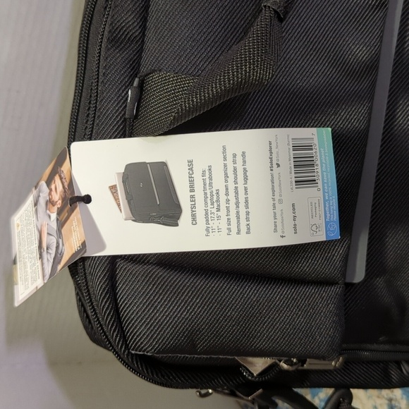 Solo New York Unstoppable Black Chrysler Briefcase - New - Picture 6 of 8